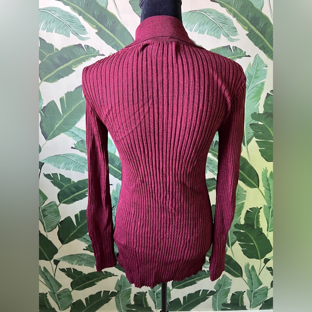 Simon Miller Palo Knit Top Deep Red Button Front Collared Cardigan Sweater XS - Picture 9 of 12